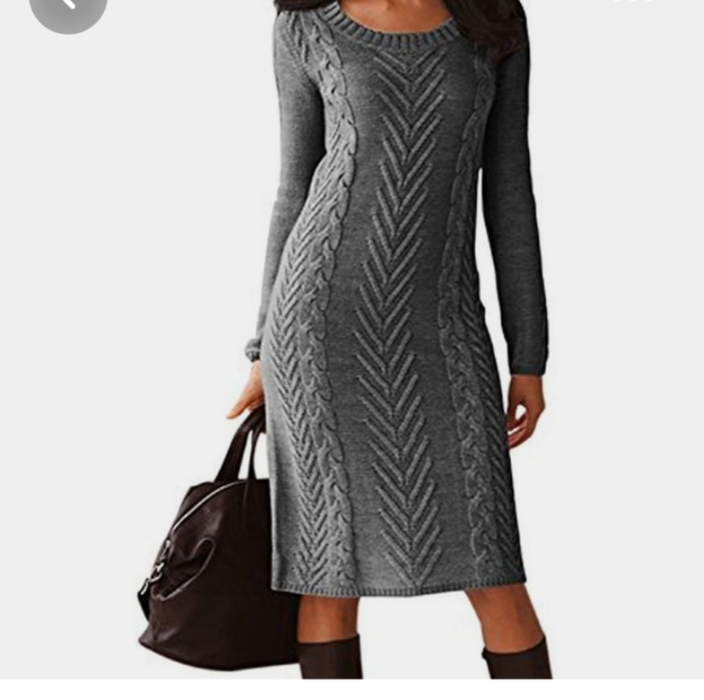 Long Sleeve Hand knitted Purple Winter dress by Victoria's Secret Size: S